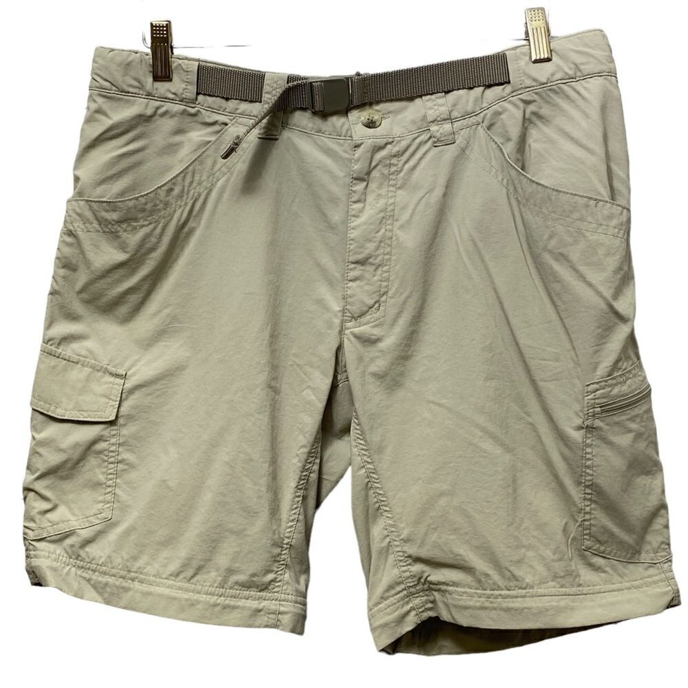 COLUMBIA Mens Hiking Shorts Size 36 Khaki Tan Cargo Omni Wick